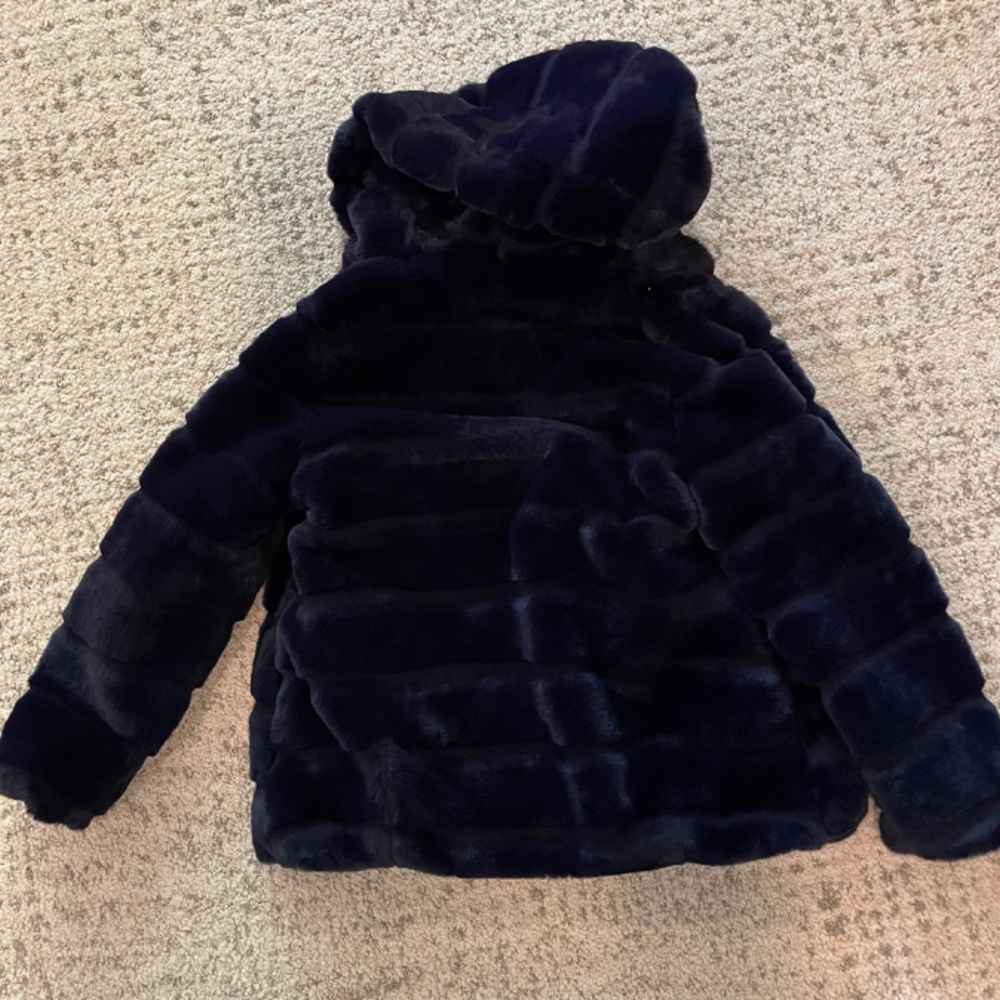 Apparis Navy Faux Fur Jacket - Picture 2 of 3